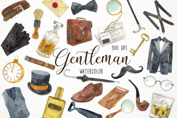 Download Watercolor Gentleman Clipart, Dandy - Gentleman Collection
