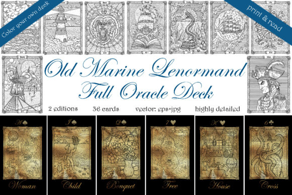 Download Old Marine Lenormand Oracle Deck - Lenormand oracle Collection