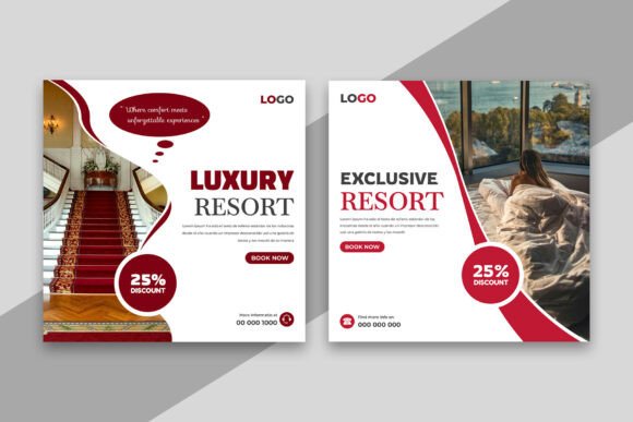 Download Luxury Hotels Social Media Post Banner - Social media Collection