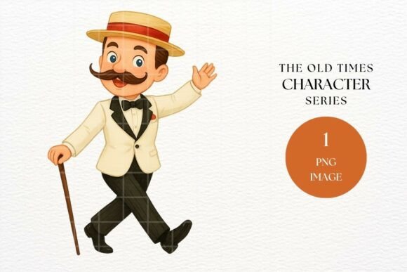 Download 1920s Gentleman in Boater Hat PNG - Gentleman Collection