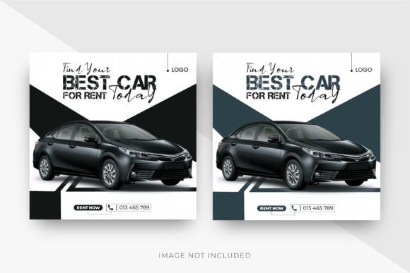 Download Black Luxury Rent Car Social Media Post - Social media Collection