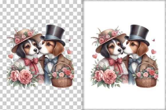Download Gentleman Dog Couple Kisses Clipart - Gentleman Collection